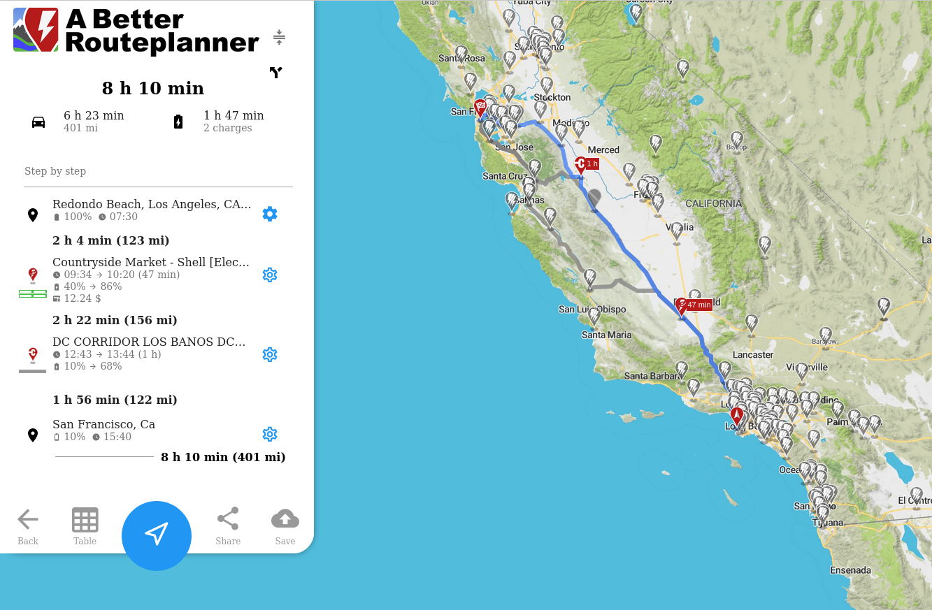 Ev trip online planner chevy bolt